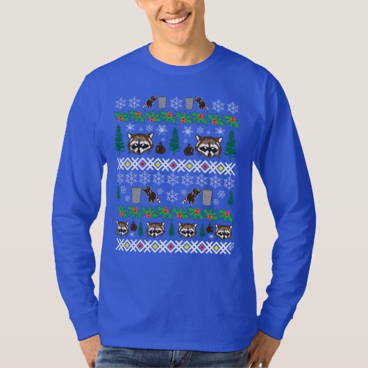 Lelijke vakantie kerst Racoon T-shirt (Voorkant)
