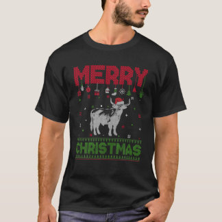 Lelijke vakantie trui Christmas Funny Highland Koe T-shirt
