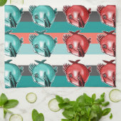 lelijke visgestreepte achtergrond theedoek (Gevouwen)