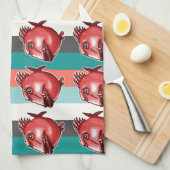 lelijke visgestreepte achtergrond theedoek (Quarter Fold)