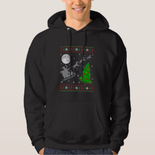 Lelijke Vizsla Hond Xmas Verlichting Tree Santa Ri Hoodie