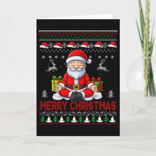 Lelijke vrolijk kerst yoga kerstman Namasleigh N Kaart