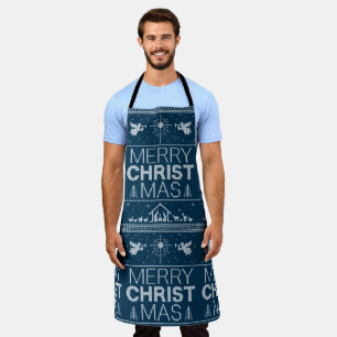 Lelijke vrolijke kersttrui Christelijk Christ God Schort