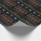 Lelijke vrolijke kersttrui Christelijk Faith Jesus Cadeaupapier (Hoek)