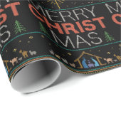 Lelijke vrolijke kersttrui Christelijk Faith Jesus Cadeaupapier (Rol Hoek)