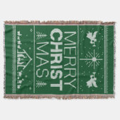 Lelijke vrolijke kersttrui Christelijk Jesus God Deken (Voorkant)