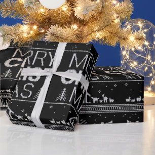 Lelijke vrolijke kersttrui gebreid Christelijk Jes Cadeaupapier