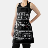 Lelijke vrolijke kersttrui hartslag schort (Insitu)