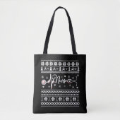 Lelijke vrolijke kersttrui hartslag tote bag (Voorkant)