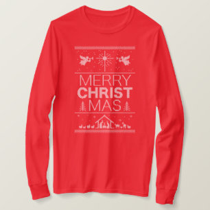 Lelijke vrolijke kersttrui Jesus God Christelijk T-shirt