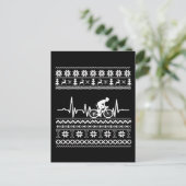 Lelijke vrolijke kersttrui op de fiets briefkaart (Staand voorkant)