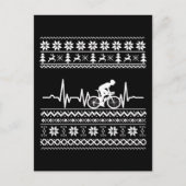Lelijke vrolijke kersttrui op de fiets briefkaart (Voorkant)