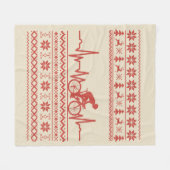 Lelijke vrolijke kersttrui op de fiets fleece deken (Voorkant (Horizontaal))