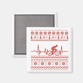 Lelijke vrolijke kersttrui op de fiets magneet (Voorkant / Achterkant)