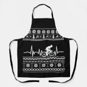 Lelijke vrolijke kersttrui op de fiets schort (Voorkant)