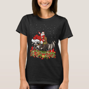 Lelijke wasbeer Xmas Gift Santa Riding Raccoon Chr T-shirt