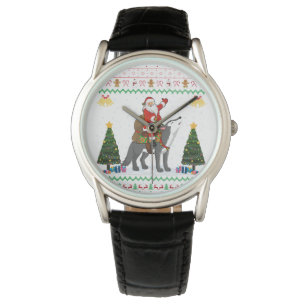 Lelijke Wolf Xmas Gift Santa Riding Wolf Kerstmis Horloge