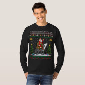 Lelijke Wolf Xmas Gift Santa Riding Wolf Kerstmis T-shirt (Voorkant volledig)