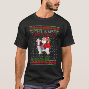 Lelijke Xmas trui stijl Santa Riding Alpaca Christ T-shirt