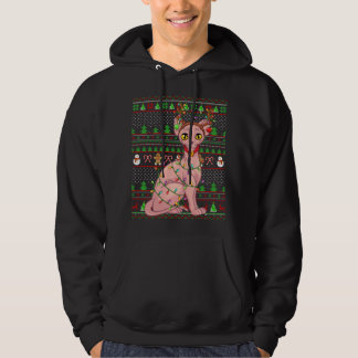 Lelijke Xmas trui stijl verlichting Sphynx kat Chr Hoodie