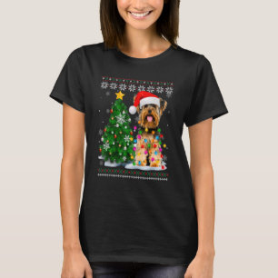 Lelijke Yorkshire Terrier Hond Kerstman Hoed Kerst T-shirt