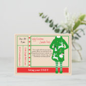 Lelijkste kerst ooit trui party uitnodiging (Staand voorkant)