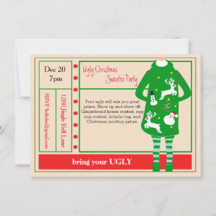 Lelijkste kerst ooit trui party uitnodiging