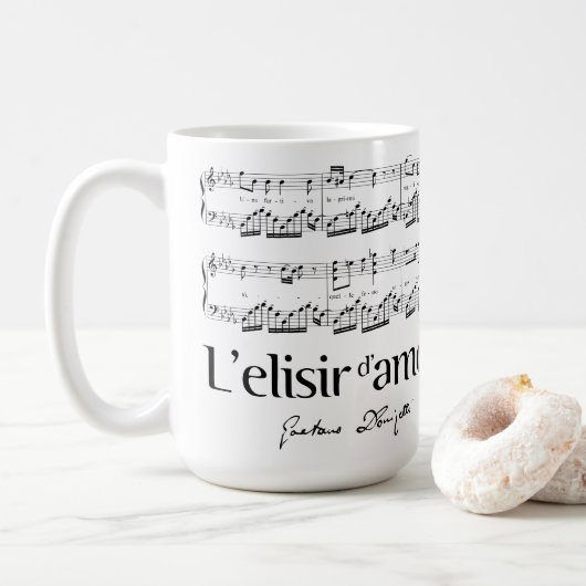 L'elisir d'amore 2 koffiemok (Met donut)