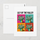 Lelje Mei Geboortemaand Bloem Pop Art Briefkaart (Voorkant / Achterkant)