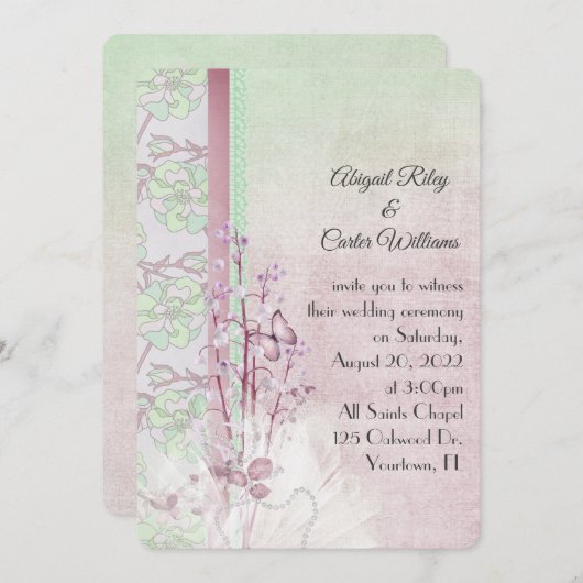 lelly van de vallei en de vlinder met parels kaart (Voorkant / Achterkant)