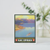 Leman Lake Zwitserland vintage-Briefkaart Briefkaart (Staand voorkant)