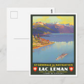 Leman Lake Zwitserland vintage-Briefkaart Briefkaart (Voorkant / Achterkant)