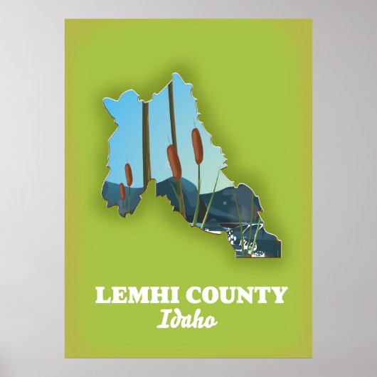 Lemhi County, Idaho kaart Poster (Voorkant)