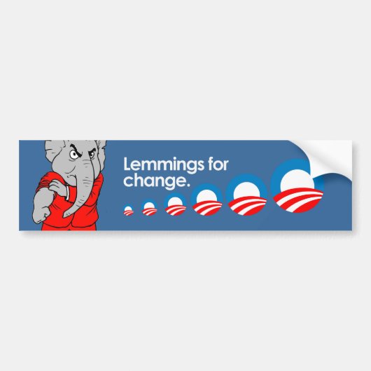 Lemmingen voor verandering Bumpersticker (Voorkant)