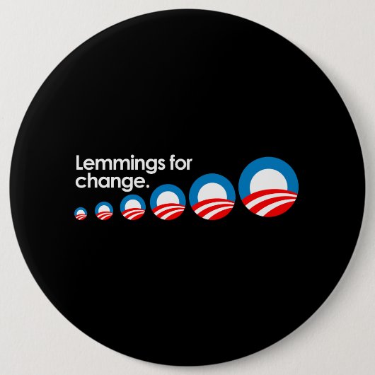 Lemmingen voor verandering Bumpersticker Ronde Button 6,0 Cm (Voorkant)
