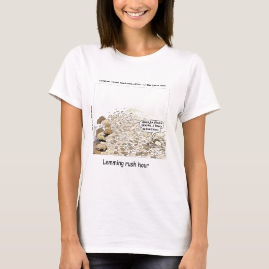 Lemmings Rush Hour Funny T-shirt (Voorkant)