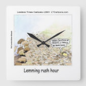 Lemmings Rush Hour Funny Wall klok (Voorkant)