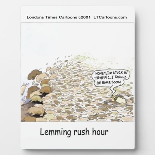 Lemmings Spitsuur Grappig Fotoplaat (Voorkant)