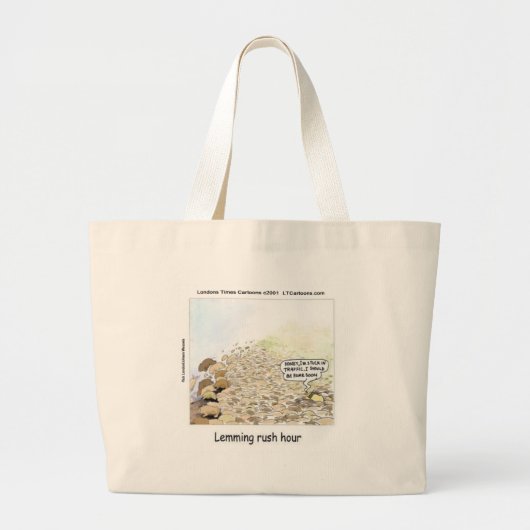 Lemmings Spitsuur Grappig Grote Tote Bag (Voorkant)