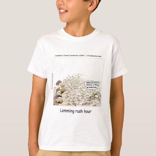 Lemmings Spitsuur Grappig T-shirt (Voorkant)