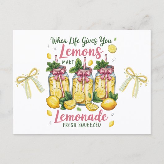 Lemmon Quotes Lemon Juice Watercolor Briefkaart (Voorkant)