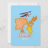 Lemmos Griekse kaart geïllustreerde reisposter (Achterkant)