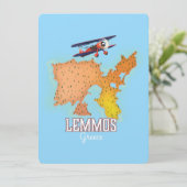 Lemmos Griekse kaart geïllustreerde reisposter (Staand voorkant)