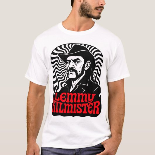 Lemmy Kilmister Psychedelic Rock Portret T-shirt (Voorkant)