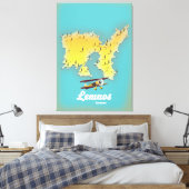 Lemnos greece retro map canvas afdruk (Insitu (Slaapkamer))