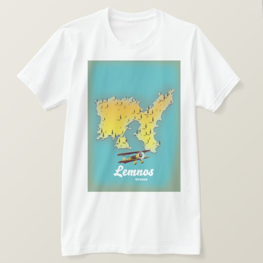 Lemnos greece retro map t-shirt (Design voorkant)