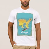 Lemnos greece retro map t-shirt (Voorkant)