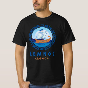 Lemnos, Griekenland Grieks scheepsontwerp heren T-shirt