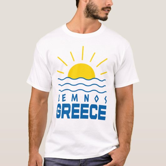 Lemnos Griekenland zonneschijn en Zee Mannen T-shirt (Voorkant)