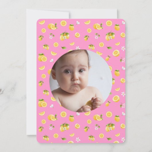 Lemon 1e verjaardag foto Dank u Kaart (Achterkant)